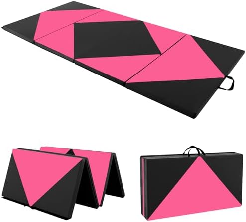 Giantex 4'x8' Gymnastics Mat, 2" Thick Folding Tumbling Mat with Carrying Handles, Foldable Gym Mat...