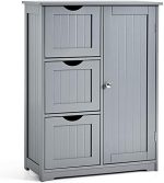 Giantex Bathroom Floor Cabinet, Wooden Storage Cabinet with 1 Door & 3 Drawer, Free Standing...