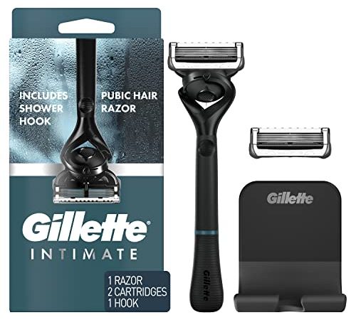 Gillette Intimate Pubic Hair Razor for Men, Men's Pubic Razor for Manscaping, Gentle and Easy to...