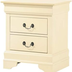 Glory Furniture Louis Phillipe 2 Drawer Nightstand in Beige