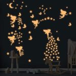 Glow in The Dark Fairy Wall Decals, Luminous Fairies Stars Wall Stickers for Ceiling, Peel and Stick...