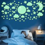 Glow in The Dark Stars & Moons Wall Decal Set - Quality Peel and Stick Vinyl Glow Stars - Perfect...