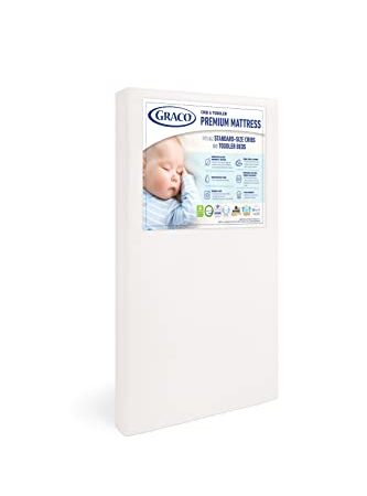Graco Premium Crib & Toddler Mattress - GREENGUARD & CertiPUR-US Certified, Machine Washable Cover,...
