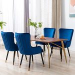Guyou Velvet Dining Chairs Set of 4 Upholstered Kitchen Chairs, Accent Guest Chair Wingback Dining...