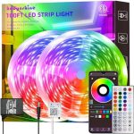 HEDYNSHINE 100Ft Smart LED Strip Lights, Dimmable Color Changing by APP and 40Key Controller Indoor...