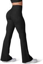 HEGALY Women's Flare Yoga Pants - Crossover Flare Leggings High Waisted Tummy Control Workout Casual...
