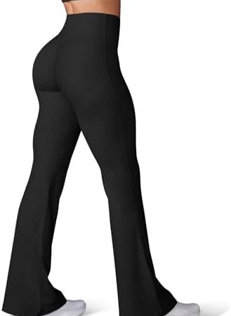 HEGALY Women's Flare Yoga Pants - Crossover Flare Leggings High Waisted Tummy Control Workout Casual...