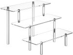 HENABLE Clear Acrylic Perfume Display Stand Organizer, 3 Tier Cupcake Stand Risers for Food,...