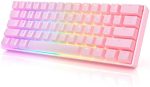 HK Gaming GK61 Mechanical Gaming Keyboard 60 Percent | 61 RGB Rainbow LED Backlit Programmable Keys...
