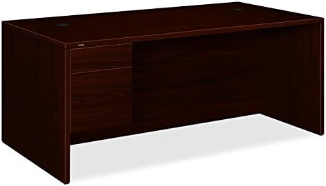 HON 10500 Series 72 by 36 by 29-1/2-Inch Left Pedestal Desk, Mahogany