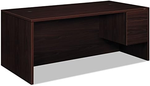 HON 10500 Series 72 by 36 by 29-1/2-Inch Right Pedestal Desk, Mahogany