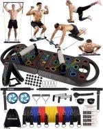 HOTWAVE Push Up Board Fitness, Portable Foldable 20 in 1 Push Up Bar at Home Gym, Pushup Handles for...