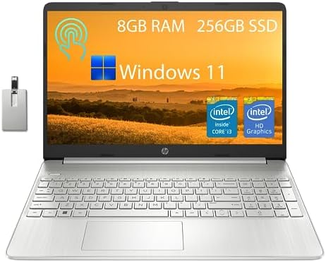 HP 2022 15.6'' HD Touchscreen Laptop, 11th Gen Intel Core i3-1115G4, 8GB DDR4 RAM, 256GB PCIe SSD,...