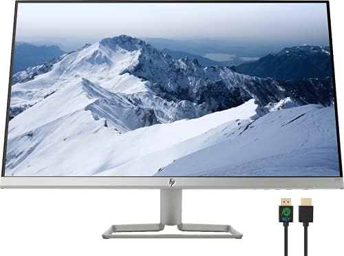 HP 27” Full HD 1080p IPS LED Ultra-Slim Monitor, AMD FreeSync, HDMI & VGA Ports, Natural Silver, Nly...