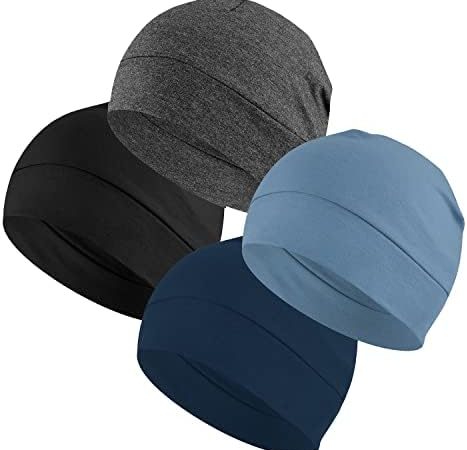 Headshion Cotton Skull Caps for Men Women,2-Pack Lightweight Beanie Sleep Hats Breathable Helmet...