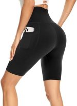 High Waisted Biker Shorts Women - 8 inches Soft Tummy Control Shorts for Workout, Gym, Yoga, Running