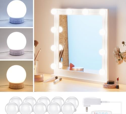 Hollywood Style Led Vanity Mirror Lights Kit - Vanity Lights Have 10 Dimmable Light Bulbs for Makeup...