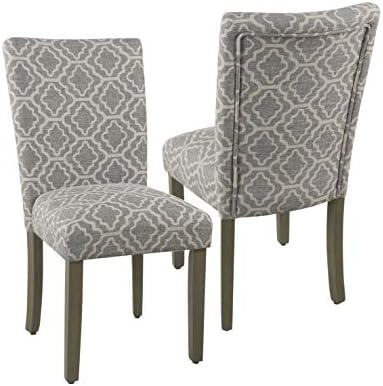 HomePop Parsons Classic Upholstered Accent Dining Chair, Pack of 2, Grey