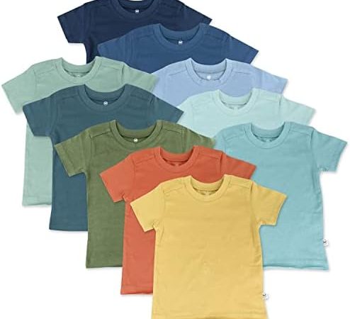HonestBaby Multipack Short Sleeve T-Shirt Tee 100% Organic Cotton Infant Baby, Toddler, Little Kids...
