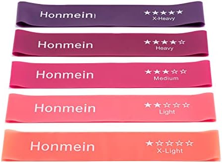 Honmein Resistance Bands for Working Out, Exercise Bands with 5 Resistance Levels Fit for Home...