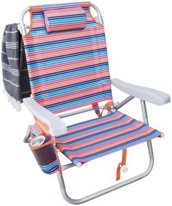 Hurley Deluxe Backpack Beach Chair, One Size, Sherbet
