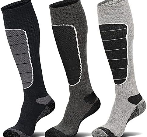 Hylaea Merino Wool Ski Socks, Cold Weather Socks for Snowboarding, Snow, Winter, Thermal Knee-high...