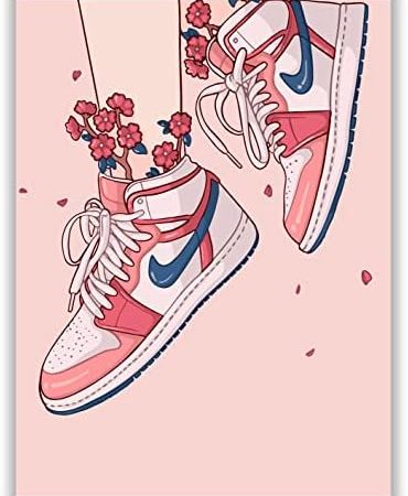 Hypebeast Girly Pink Sneaker Poster – (12x16 Inch) Unframed – AJ Wall art, Hypebeast Room Decor,...