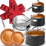 Induction Pots and Pans Set, Non-Stick Ceramic Coating Cookware Set, Frying Pan, Skillet, Stock Pot,...
