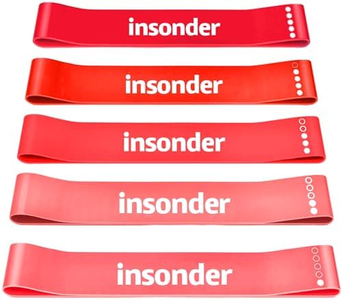 Insonder Resistance Band Set of 5 - Resistance Bands for Working Out - Exercise Bands Resistance -...
