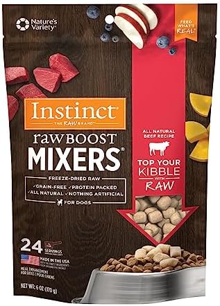 Instinct Raw Boost Mixers Freeze Dried Raw Dog Food Topper, Grain Free Freeze Dried Dog Food Topper...