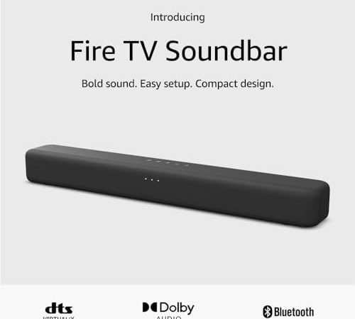 Introducing Amazon Fire TV Soundbar, 2.0 speaker with DTS Virtual:X and Dolby Audio, Bluetooth...
