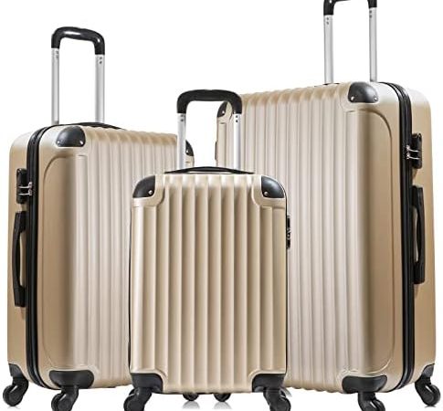 JOINATRE Set of 3 Luggage Set, Luggage Hardside Spinner Set with Wheel, Lightweight ABS Suitcase...