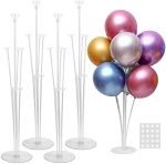 JOYYPOP 4 Sets Balloon Stand Kit For Table, Balloon Sticks with Base Birthday Graduation Party...