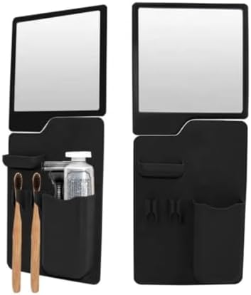 JYL Accessories - The Shower Mirror - With Holder for Toothbrushes and Razors - Anti-Fog Mirror -...