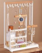 Jewelry Organizer, Jewelry Holder Organizer with 36 Earring Organizer and 10 Necklace Holder, Velvet...