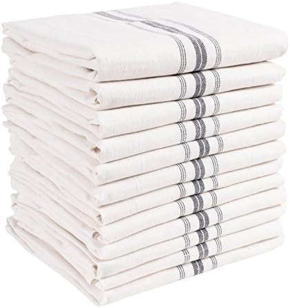 KAF Home Classic Farmhouse Stripe Kitchen Towels, Pure Cotton Dish Towels, Towel Dish Cloths for...