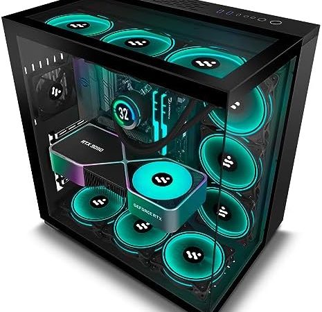 KEDIERS PC Case 7 PWM Cases Fans,ARGB Mid Tower ATX Gaming Computer Case with 3*Tempered...