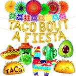 KatchOn, Taco Bout A Fiesta Decorations - Big Set of 29 | Felt Mexican Banner, Taco Balloons, Fiesta...