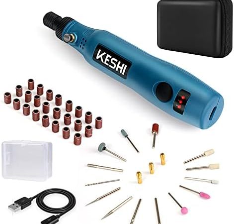 KeShi Cordless Rotary Tool, Upgraded 3.7V USB Rechargeable Rotary Tool Kit with 42pcs Accessories,...