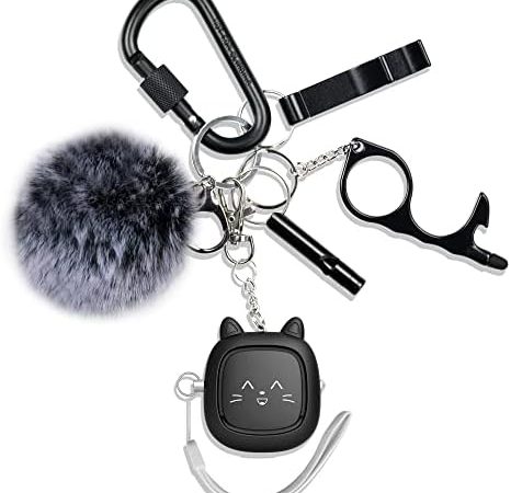 Keychain Set for Girls with Personal Alarm, Funseeya Keychain Accessories with Personal Sound Siren,...