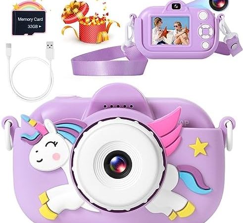 Kids Camera Toddler Toys for Girls Boys, YEEHAO 32MP Dual Lens Digital Camera for 3 4 5 6 7 8 9 Year...