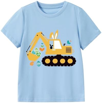 Kids Cute Digging Eggs Shirt Boys Funny T-Shirt Clothes Girls Bunny Graphic Tees Outfit 1-7T