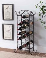 Kings Brand Furniture - 21 Bottles Freestanding Floor Metal Wine Storage Rack, Wine Bottle Holders...