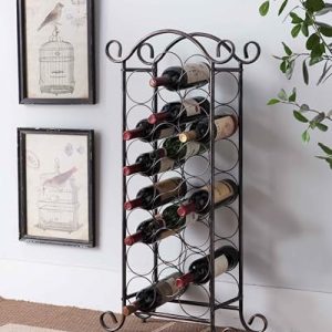 Kings Brand Furniture - 21 Bottles Freestanding Floor Metal Wine Storage Rack, Wine Bottle Holders...