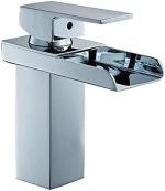 Kitchen & Bath Fixtures Taps Faucet,Bathroom Basin Single Hole Waterfall Hot and Cold Water Mixer