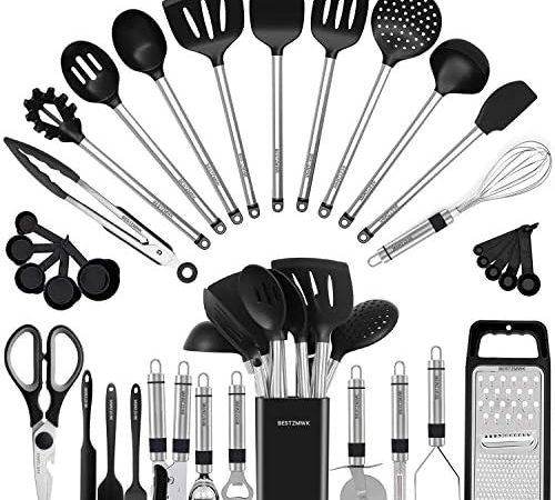 Kitchen Utensil Set-Silicone Cooking Utensils-33 Kitchen Gadgets & Spoons for Nonstick...
