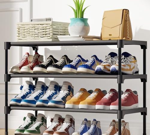 Kitsure Shoe Rack for Closet - Sturdy Shoe Organizer for Entryway and Front Door Entrance, 4-Tier...