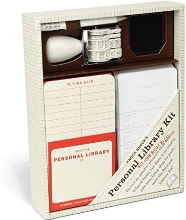 Knock Knock Original Personal Library Kit & Gift for Book Lovers - Card Catalog Checkout Cards, Book...