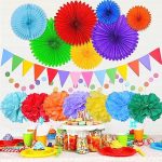 LOLStar Birthday Decorations, Rainbow Party Poms Decorations for Women and Girls, 17pcs Include...