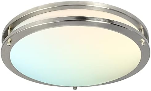 LUXRITE 16 Inch LED Flush Mount Ceiling Light, CCT Color Temperature Selectable 2700K | 3000K |...